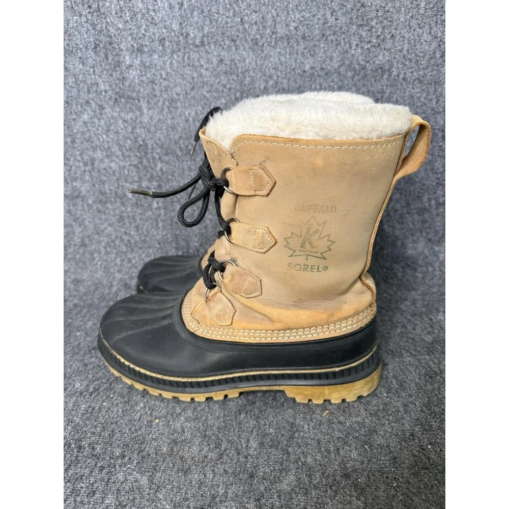 Vintage Sorel Buffalo Boots Mens Size 10 Brown Leather Snow Winter Waterproof